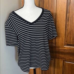 Arizona Jean Company Black and White Striped Tee
